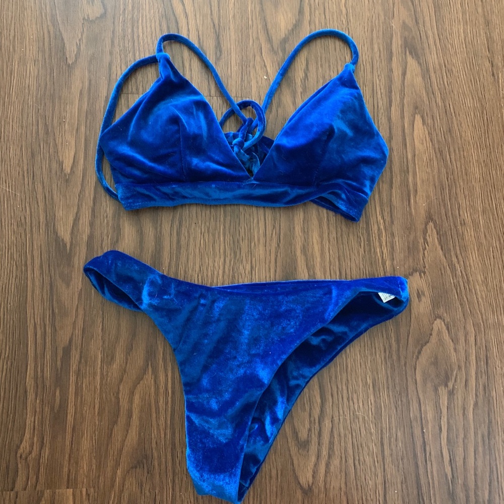 Cobalt Velvet Bikini Set